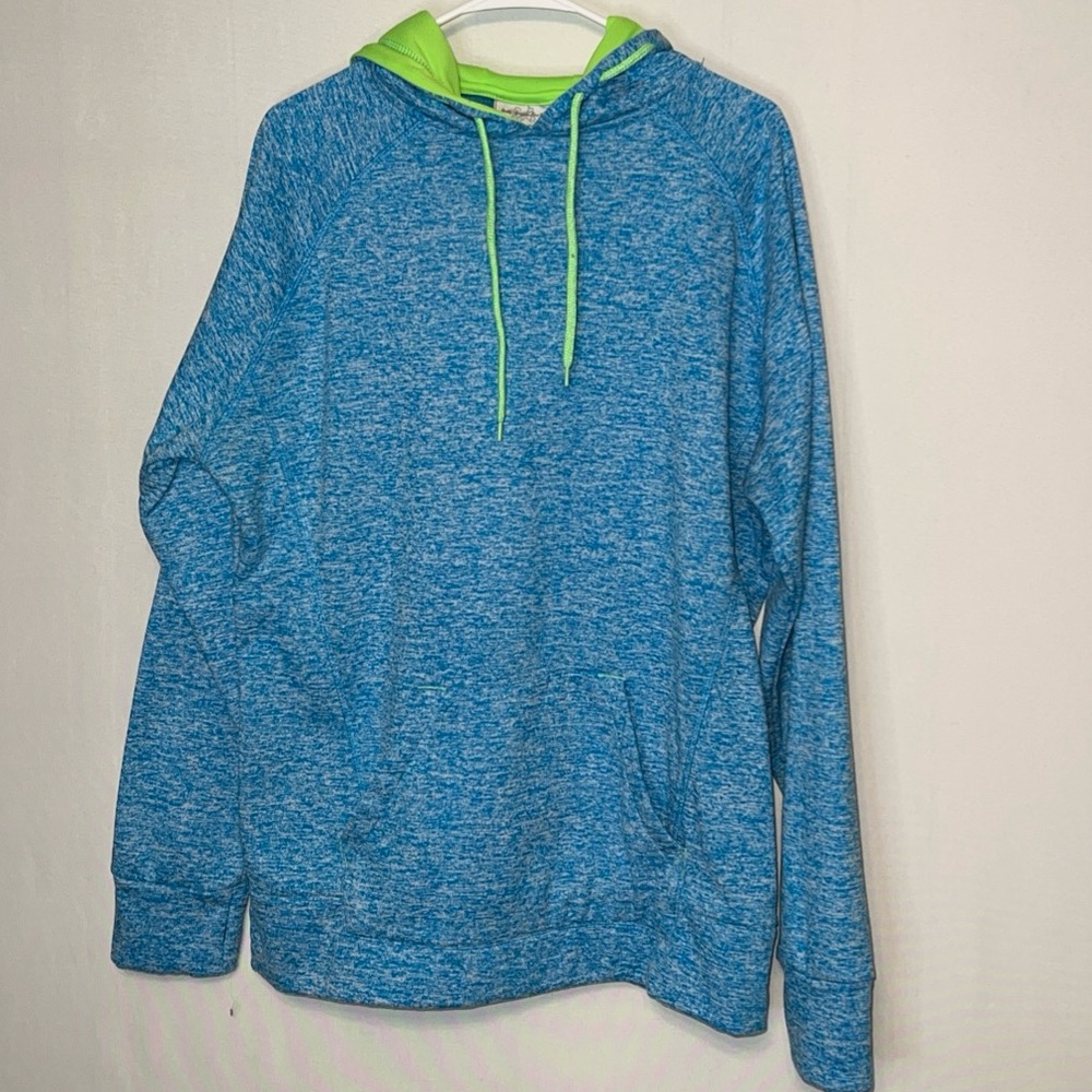 J America Women’s Hoodie Jacket Size XXL Heather Blue/Green Long Sleeves.
